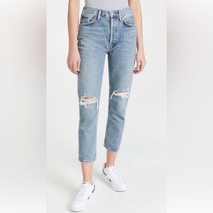 AGOLDE Riley High Rise Straight Crop Jeans Escalate 26